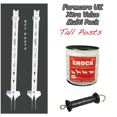 Fencing 4ft post,40mm tape xvalue kit Electric Fence 
