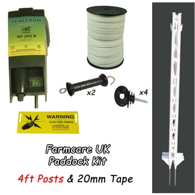 Paddock Kit Tall Posts - creates 100m double line electric fence