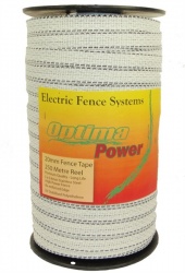 OPTIMA POWER 20mm  WHITE Electric Fence Tape - 5 yr warranty