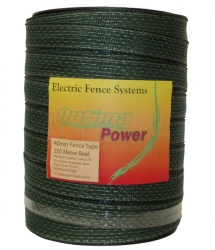 OPTIMA POWER GREEN 40mm Wide Electric Fence Tape - 7 yr warranty